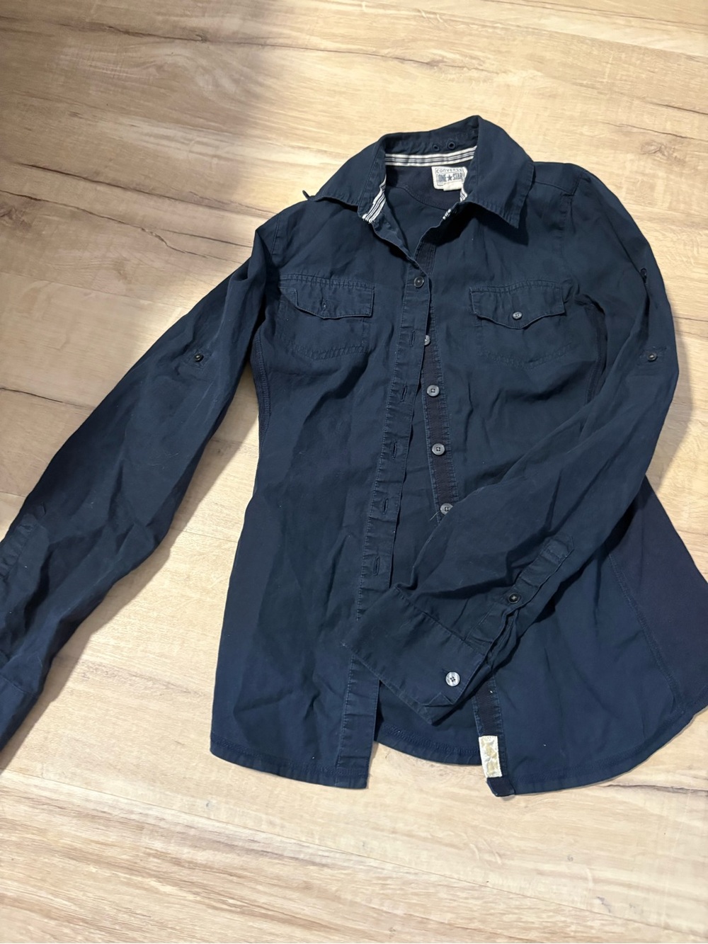 Black converse button up